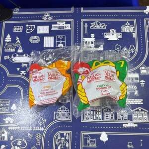 Disney's Mulan McDonald's Happy Meal Toys - Mushu Launcher & Chien Po Spinning T